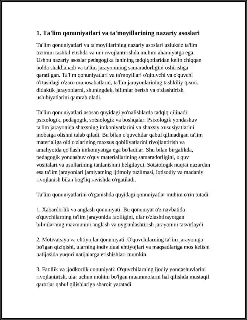 TA'LIM QONUNIYATLARI VA TA'MOYILLARI 3