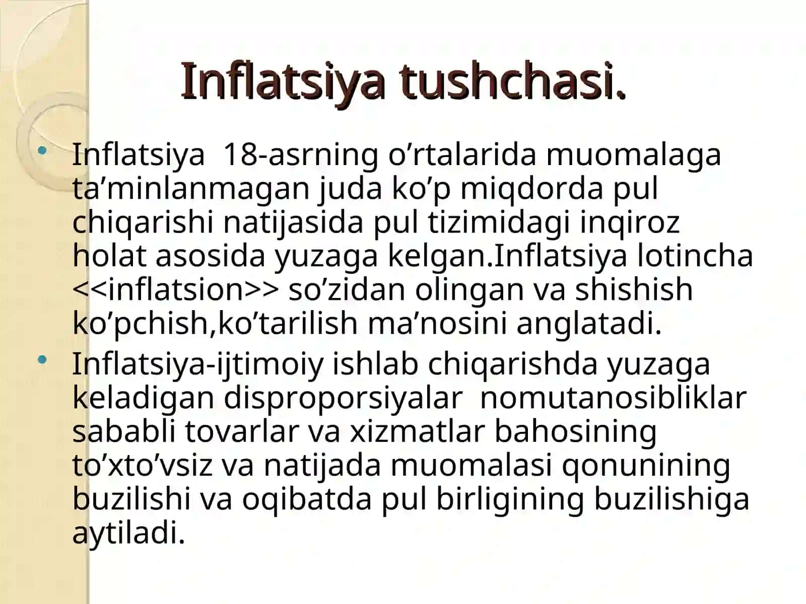 Inflyatsiyaning mohiyati va shakllari 3