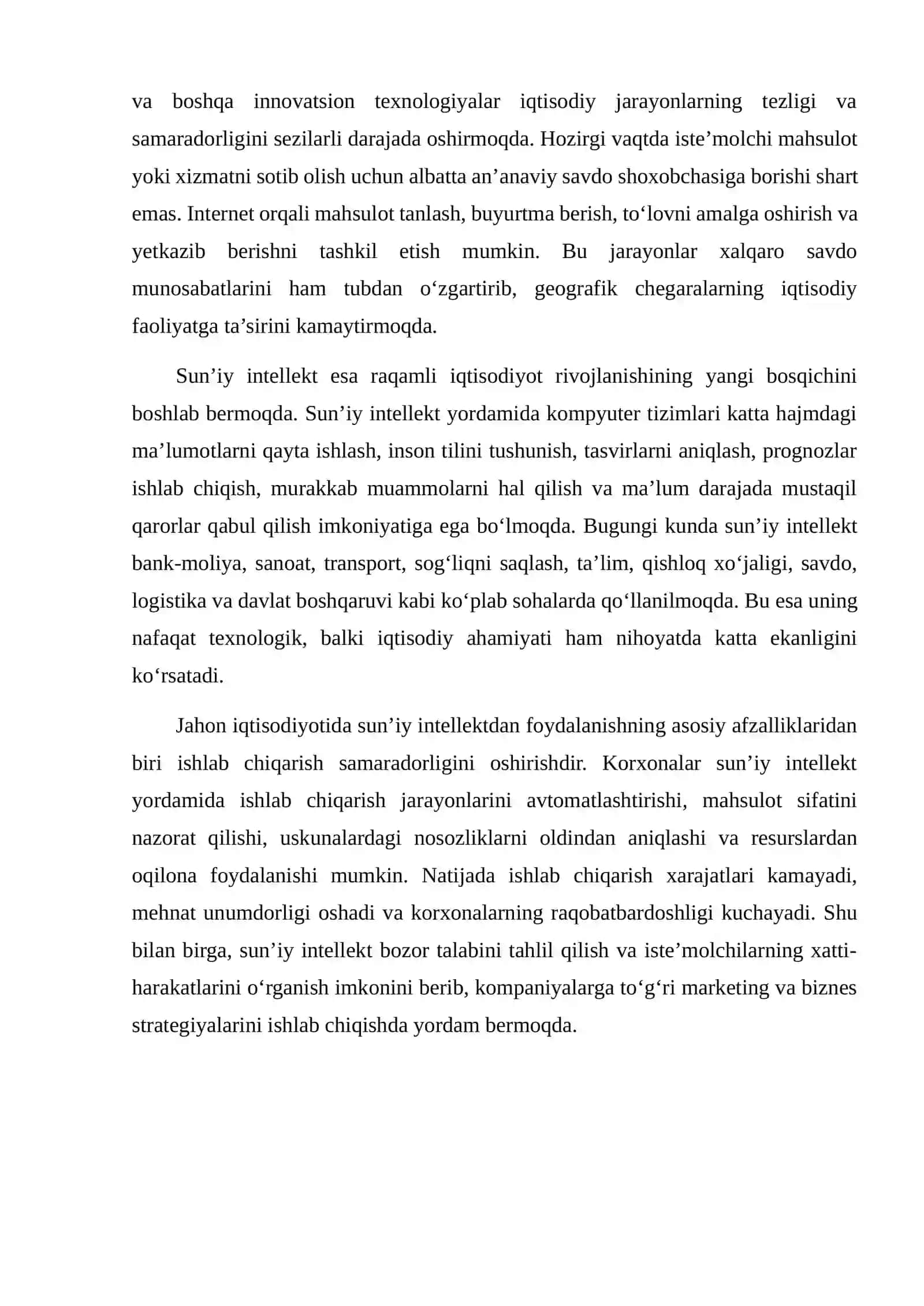 JAHON IQTISODIYOTIDA SUN’IY INTELLEKT VA RAQAMLI TEXNOLOGIYALARNING AHAMIYATINI O‘RGANISH 3