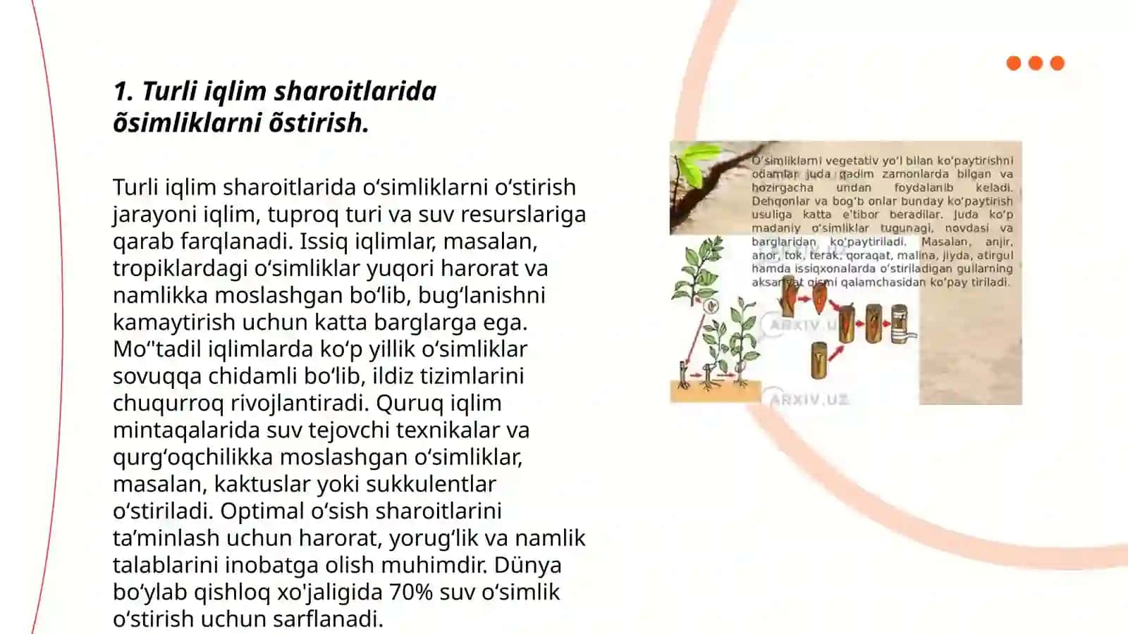 Turli iqlim sharoitlarida õsimliklarni õstirish 3