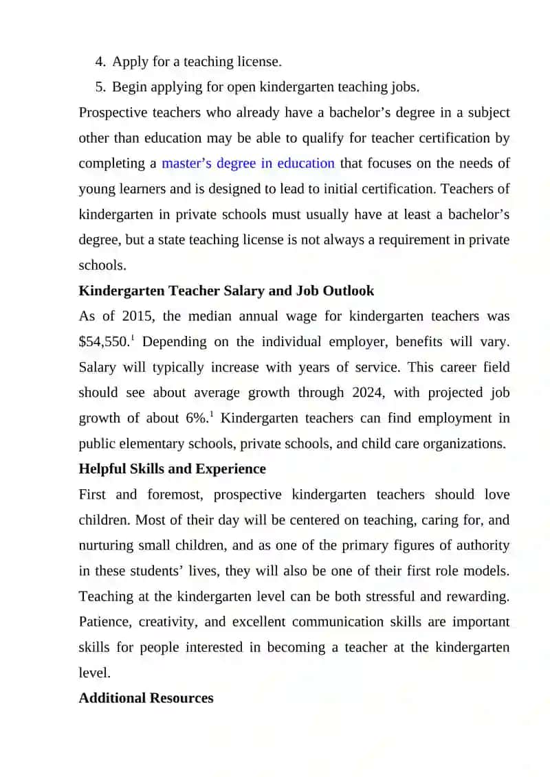 Kindergarten Teacher Career Guide 3