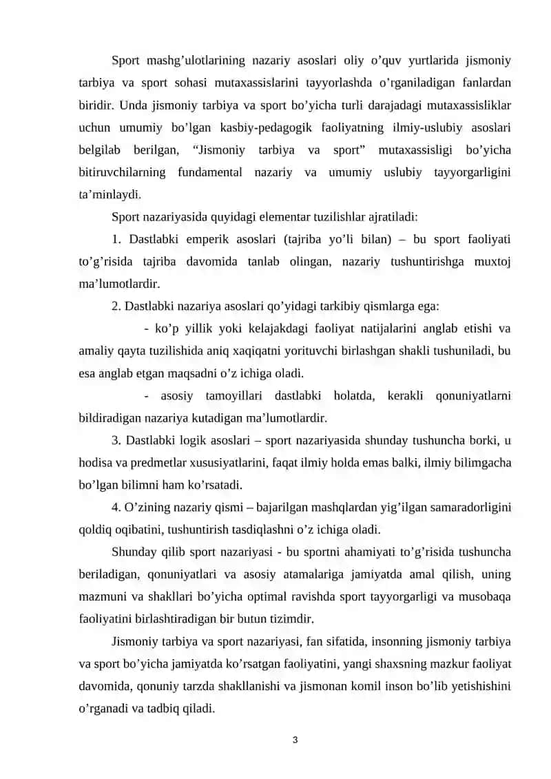 Sport mashg‘ulotlari jarayonini tuzilishini o‘ziga xosligi 3