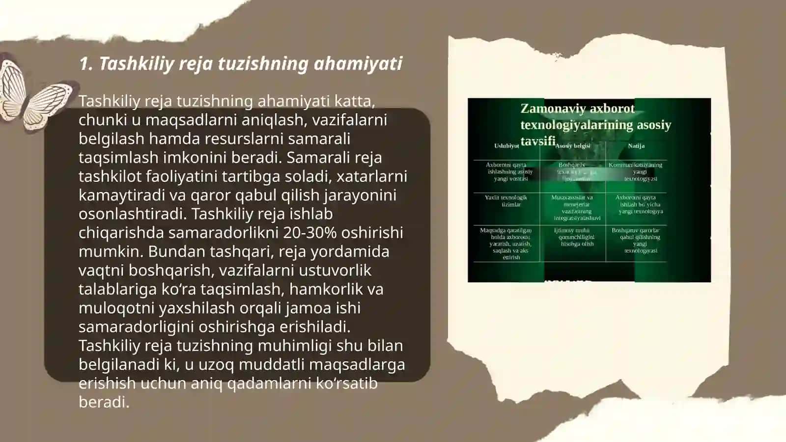 Tashkili reja va menijment 3