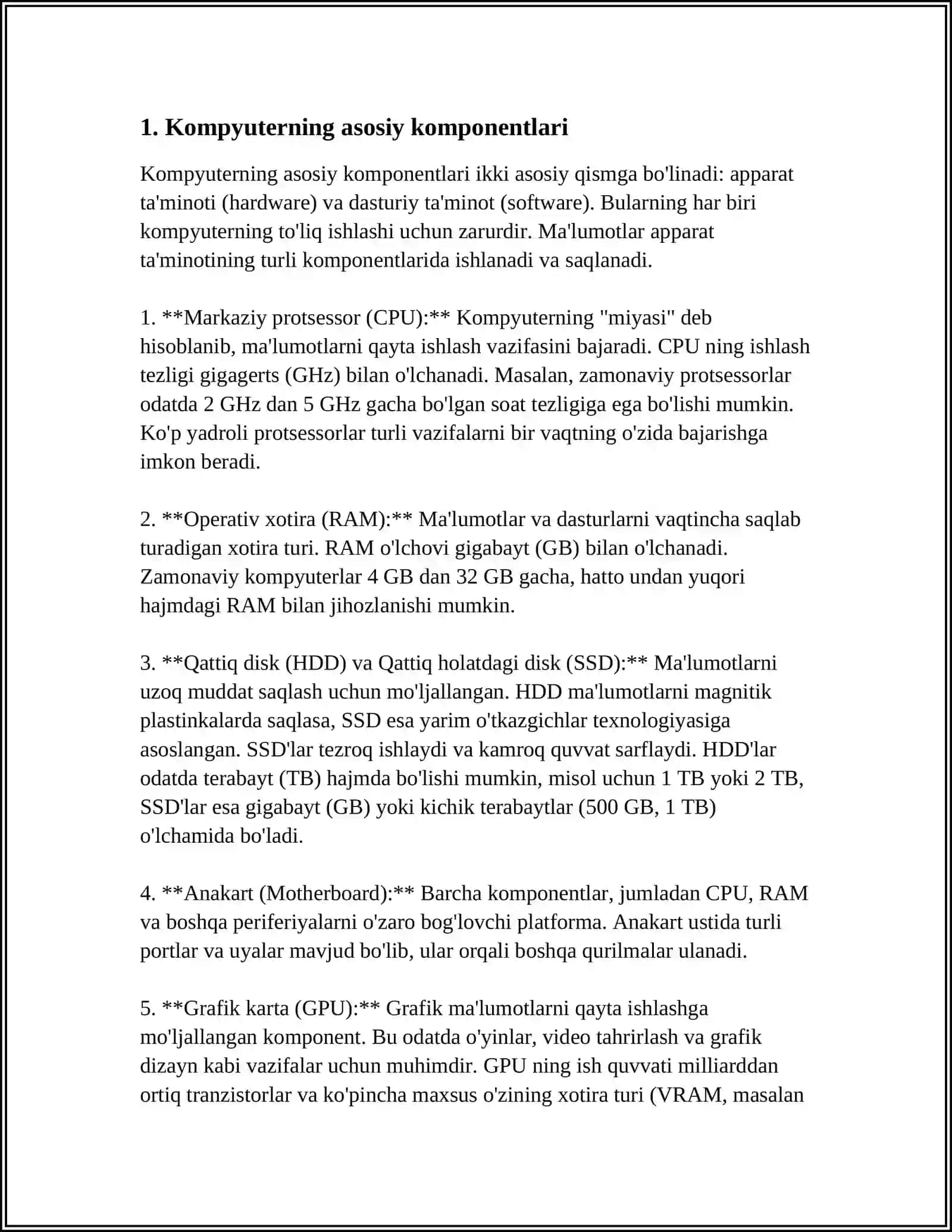 KOMPYUTERLAR TUZILISHI 3