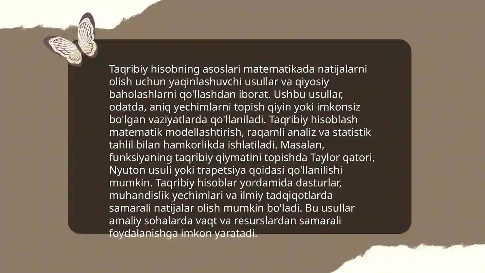 Taqribiy hisobning asoslari 3