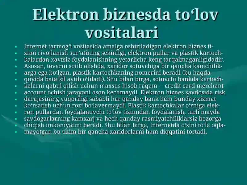 Elektron to‘lov tizimlari 3