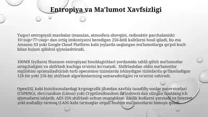 Entropiya bilan ishlash ikkilik kodlarni yaratish 3