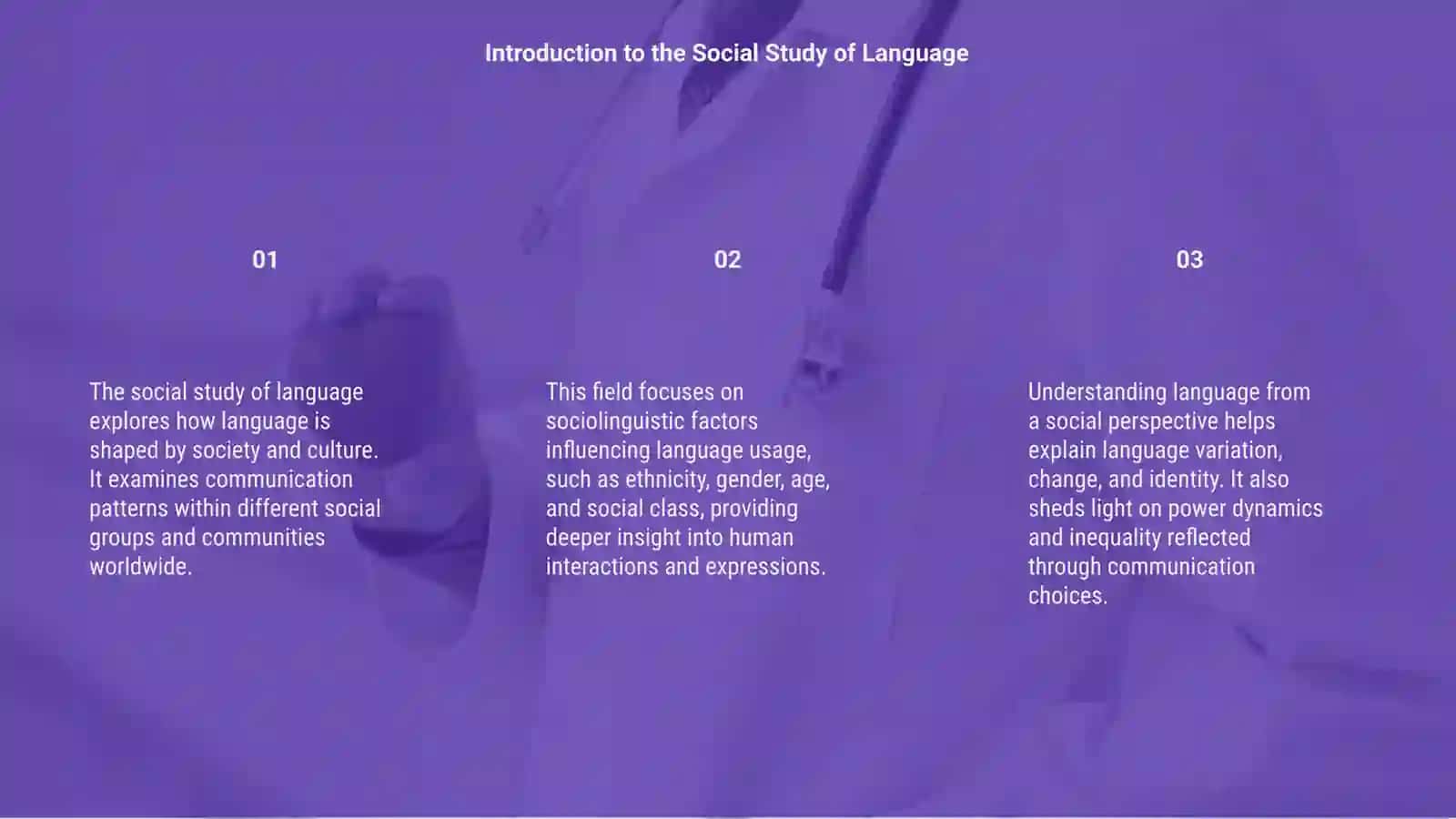 The Social Study of Language 3