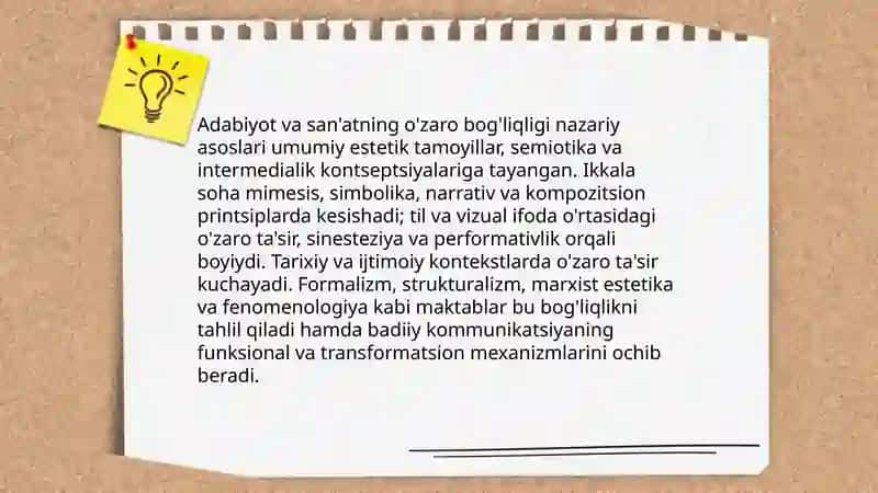 Adabiyot va san'atning uzviyligi 3