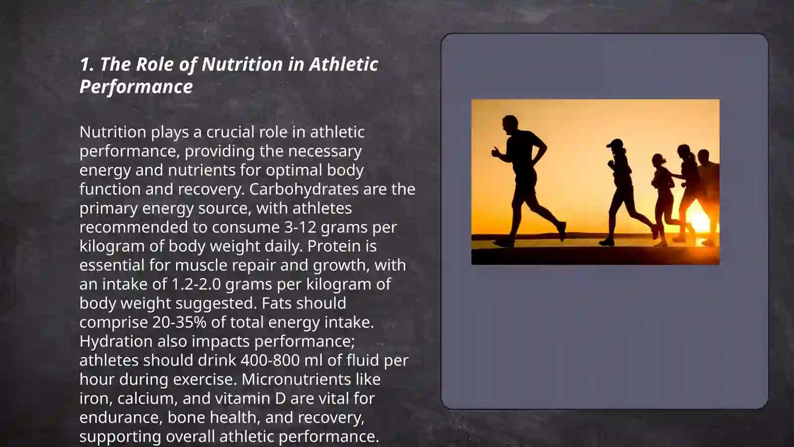 The Role of Nutrition in Athletic Performance 3