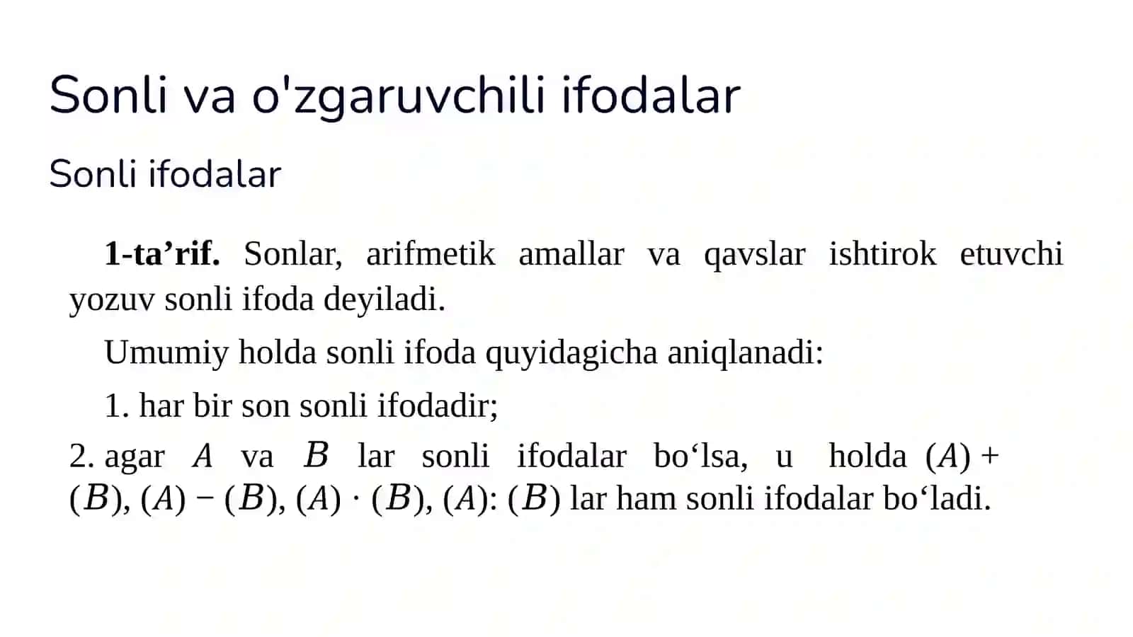 Tenglik, tengsizlik va tenglamalar 3