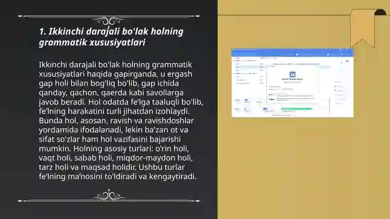 Ikkinchi darajali boʻlak hol haqida malumot 3