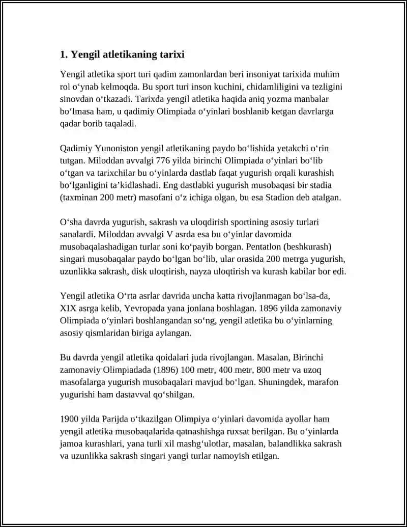 YENGIL ATLETIKA HAQIDA REFERAT 3
