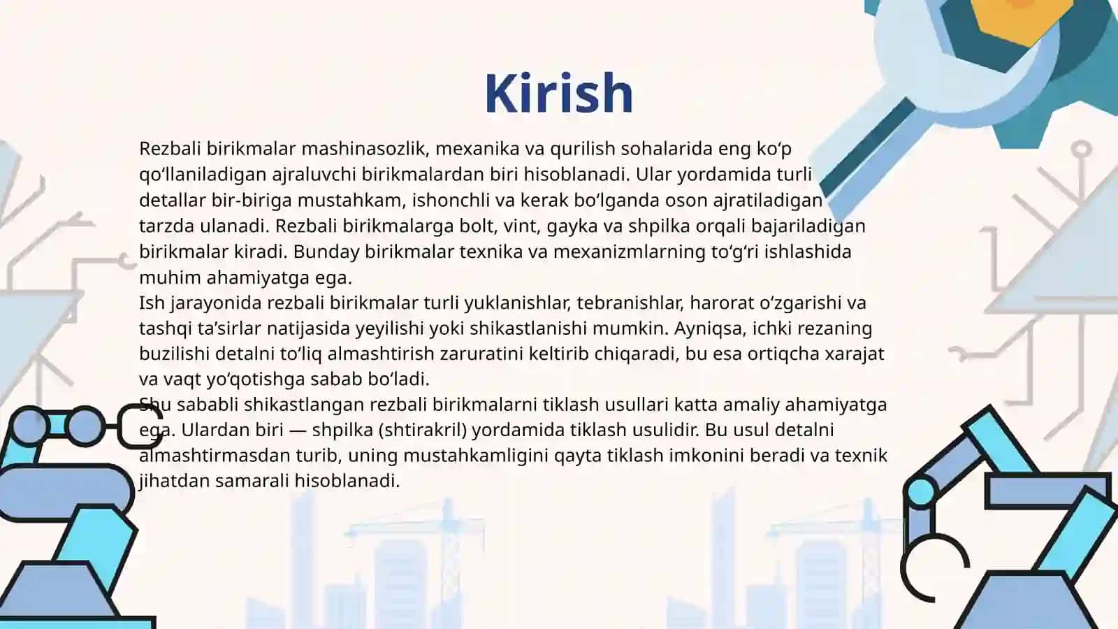 Rezbali birikmalarni stirakril bilan tiklash 3