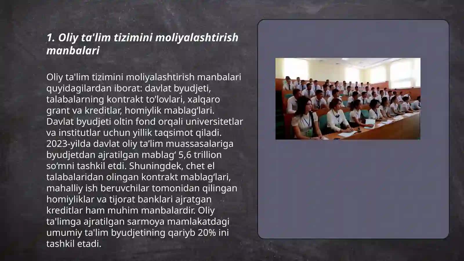 Oliy ta'lim tizimini moliyalashtirish 3