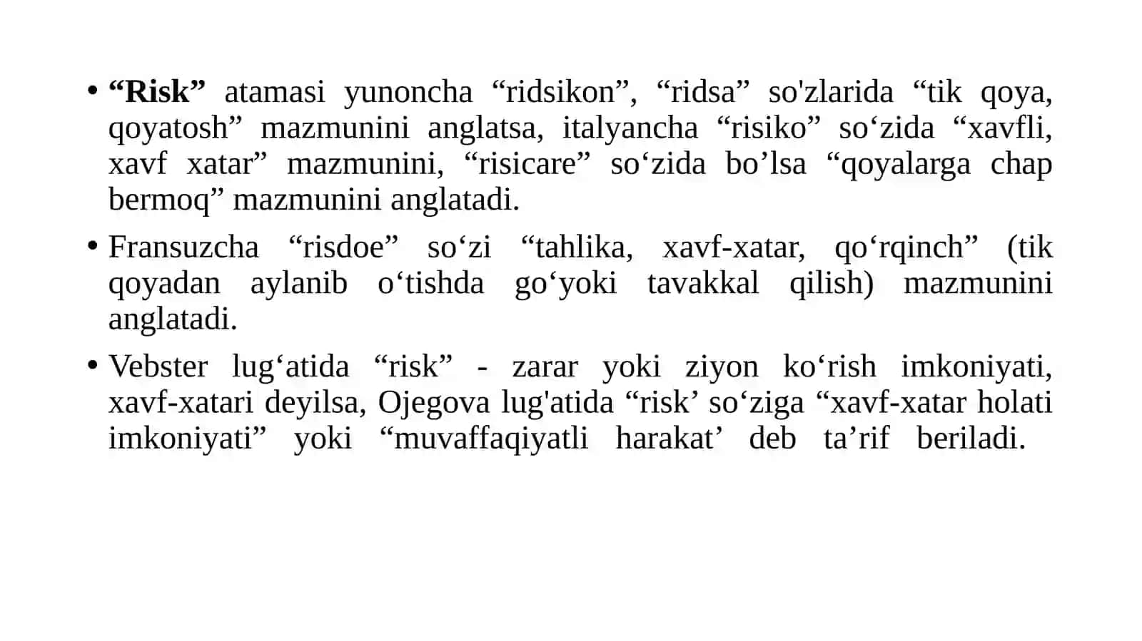 РИСКЛАРНИ БОШҚАРИШНИНГ МОҲИЯТИ ВА ЎЗИГА ХОС ХУСУСИЯТЛАРИ 3