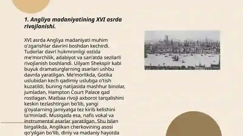 XVI asrda Angliya madaniyati 3