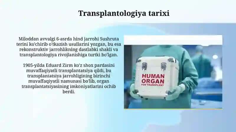 Transplantologiya tarixi va holati 3