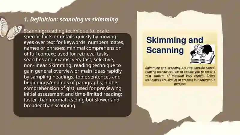 Different toScanning skill and skimmimg skill 3