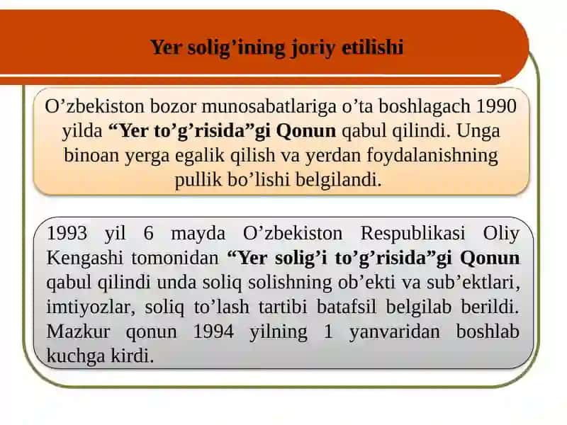 Yuridik shaxslardan olinadigan yer solig‘i 3