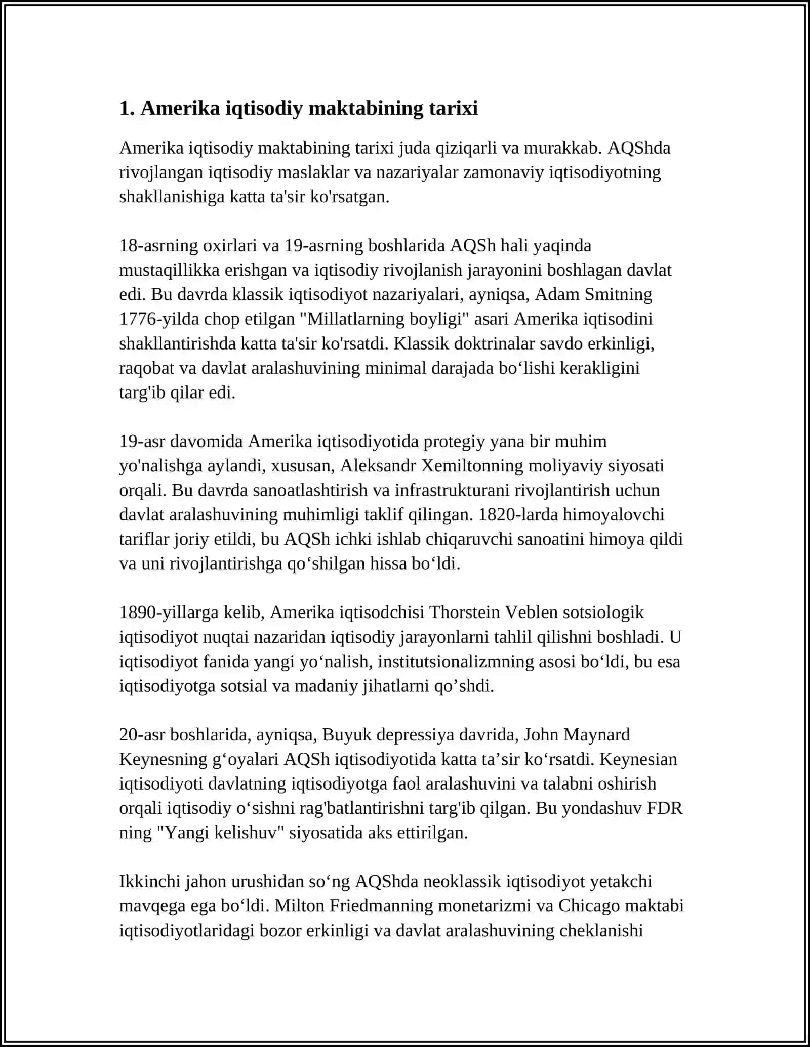 AMERIKA IQTISODIY MAKTABI 3