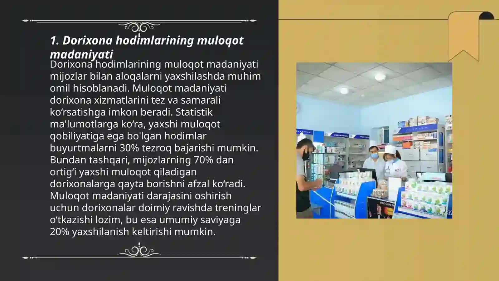 Dorixona hodimlarning isteʼmolchilar bilan munosabati 3