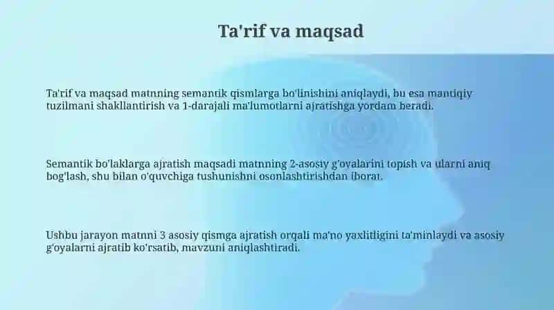 Matnni ma'noviy qismlarga boʻlish tamoyillari 3