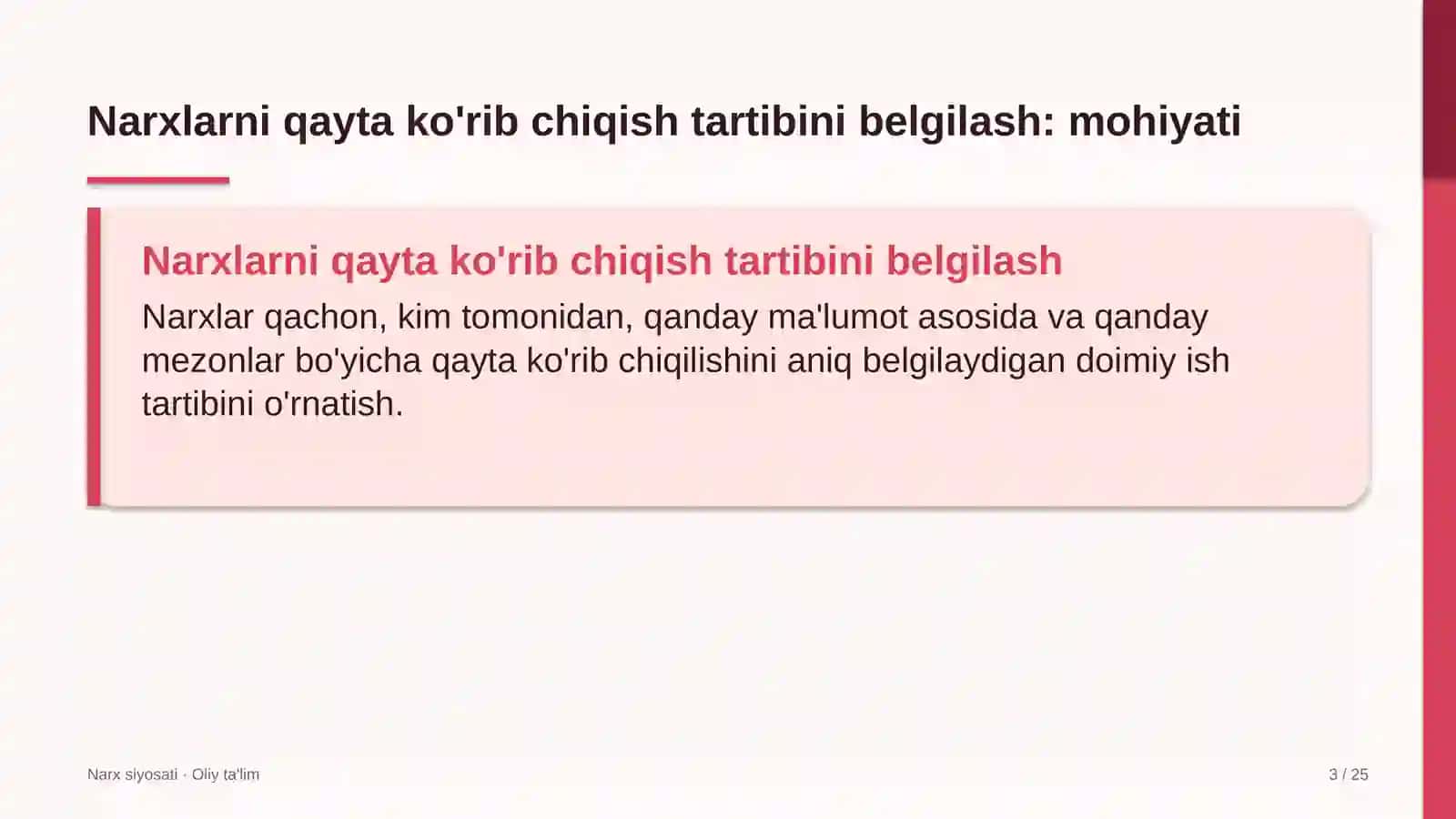 radiostansiyalarda narxlarni qayta ko'rib chiqish tartibini belgilash 4215 3