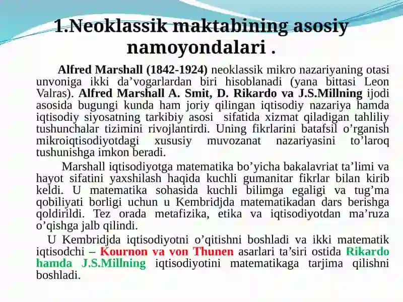 NEOKLASSIKMAKTAB IQTISODIY QARASHLARI 3