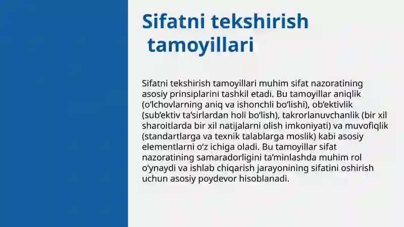 Sifatni tekshirish tamoyillari 3
