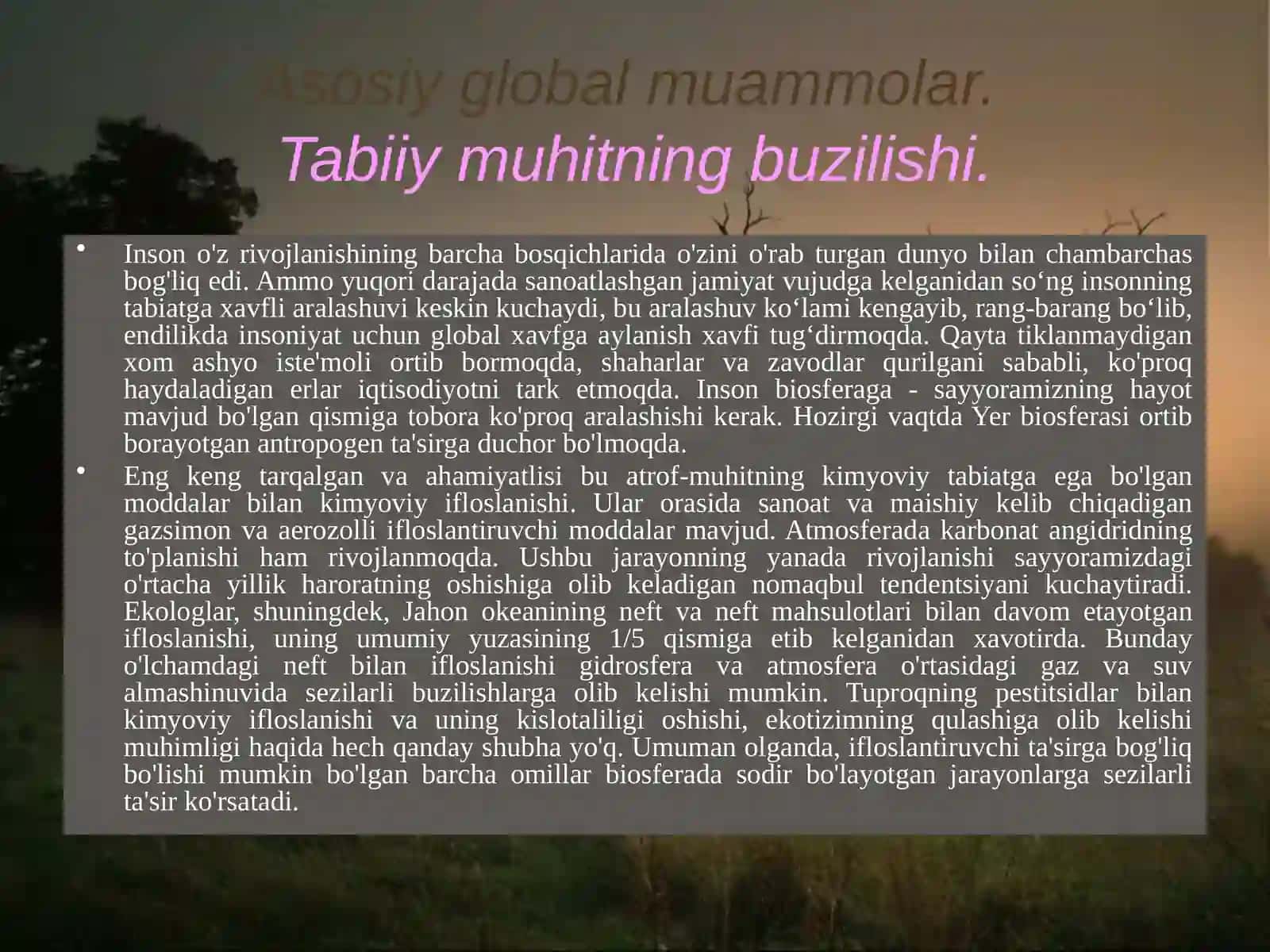 Global Ekologik Muammolar 3