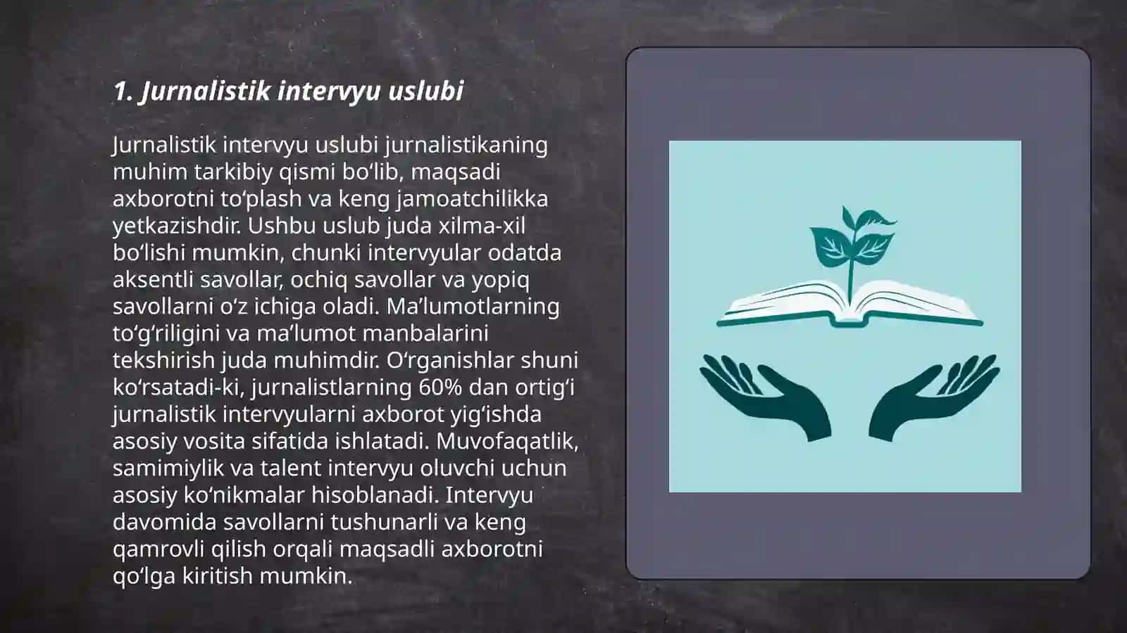 Publitsistik uslubga doir matnlar bilan ishlab ularga doir namunalar tuzish 3
