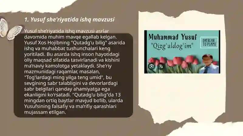 Yusuf she'riyatida ishq mavzusi 3