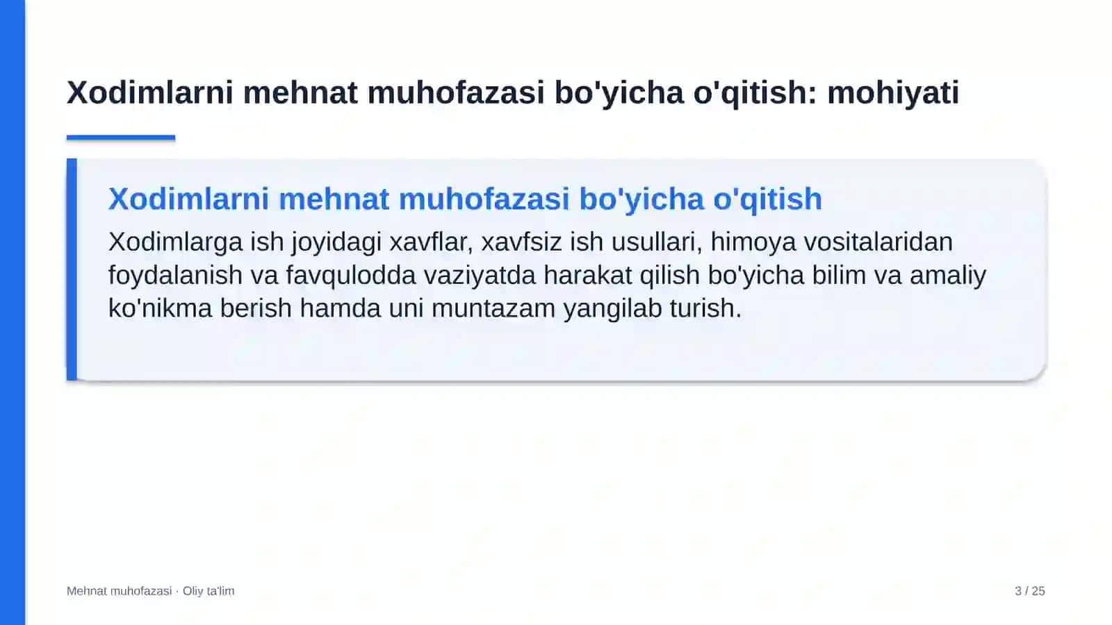 temir beton buyumlari zavodlarida xodimlarni mehnat muhofazasi bo'yicha o'qitish 6357 3