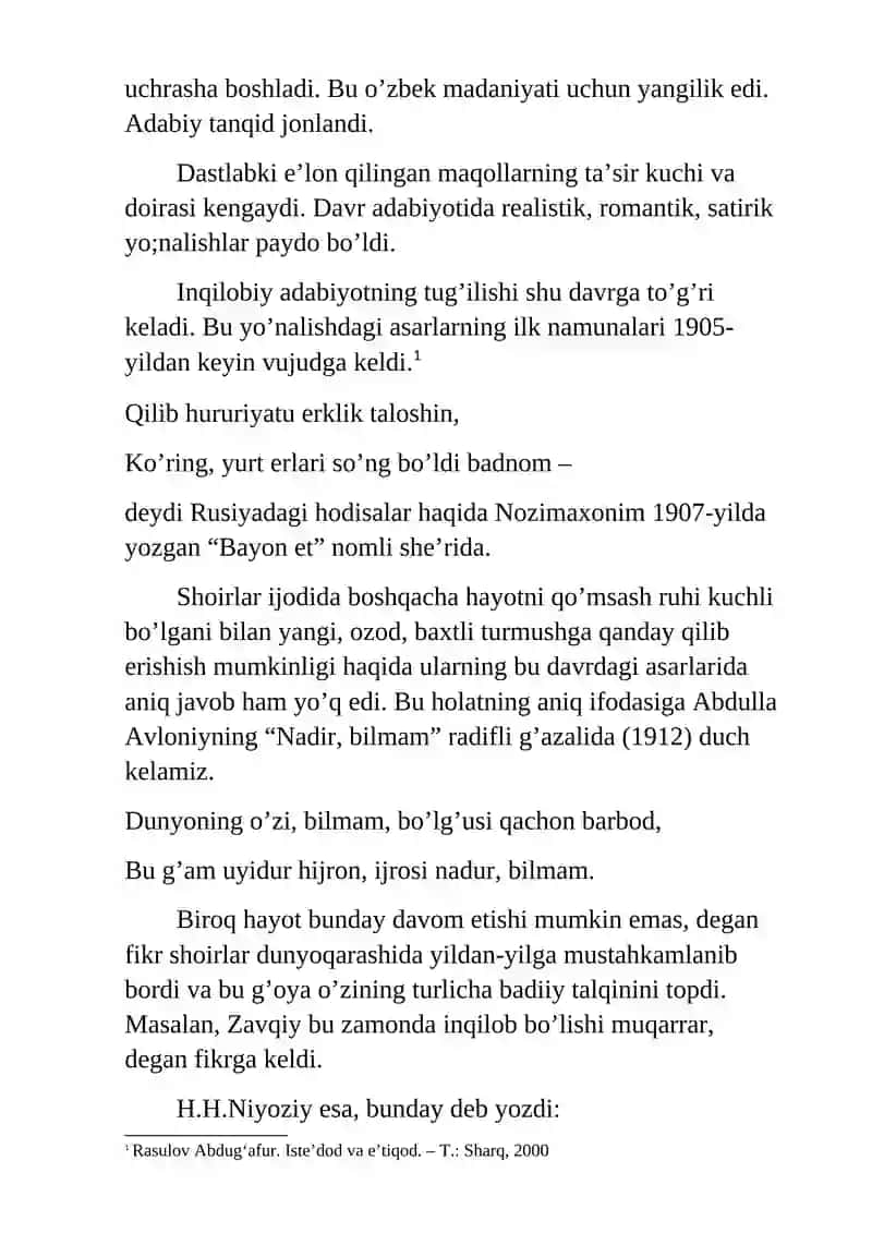 XX ASR BOSHLARIDA TAQRIZ JANRI 3