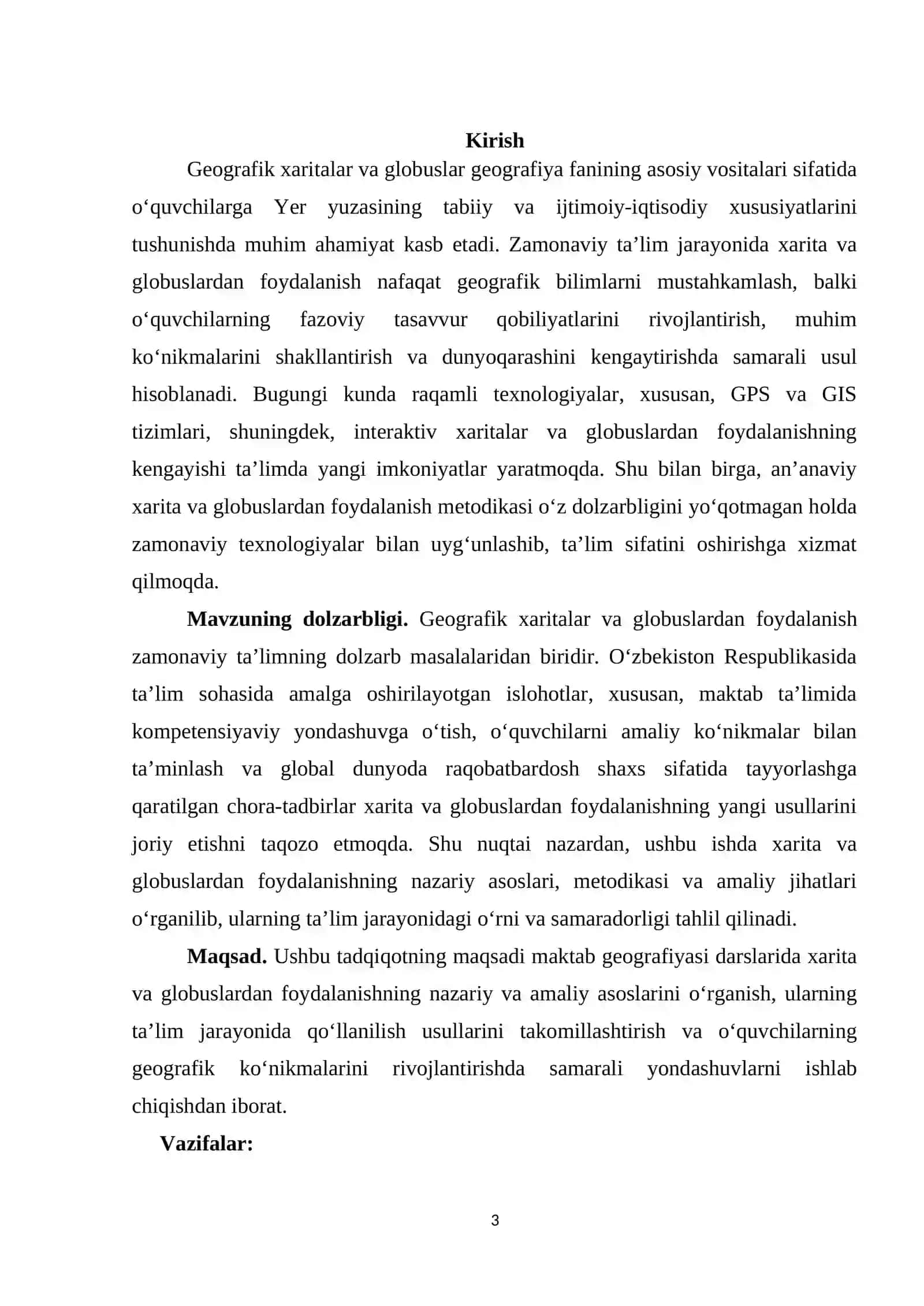 « Geografik xarita va globus bilan ishlash.» 3