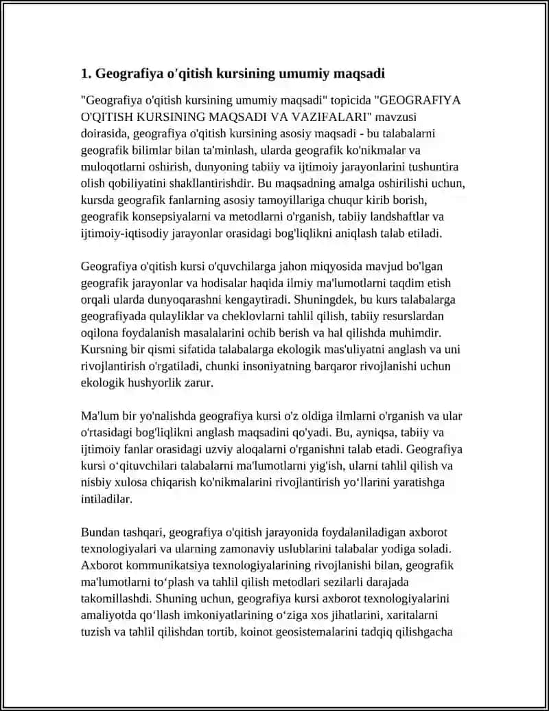 GEOGRAFIYA O'QITISH KURSI 3