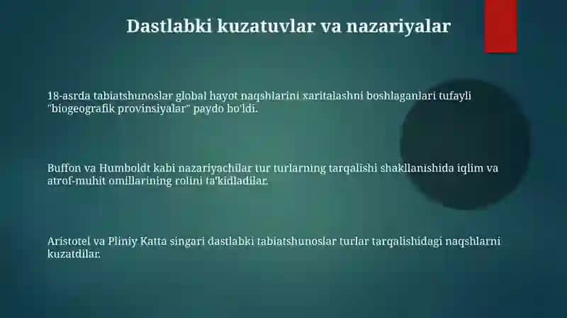 Biogeografiyaning rivojlanish tarixi 3