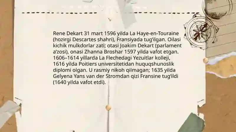 Rene Dekart hayoti va ilmiy faoliyati 3