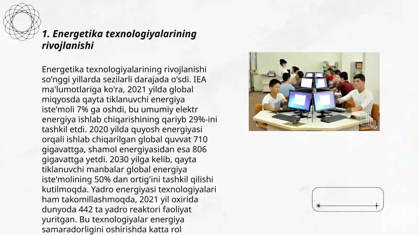 Energetika texnologiyalarining rivojlanishi 3