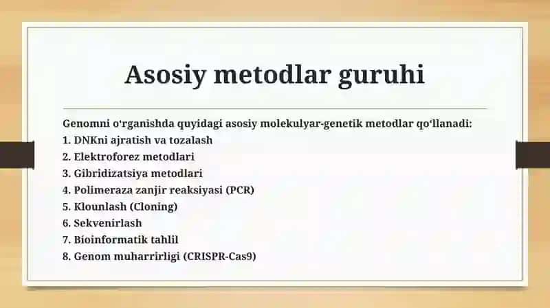 Genomni o'rganishning molekulyar-genetik metodlari 3