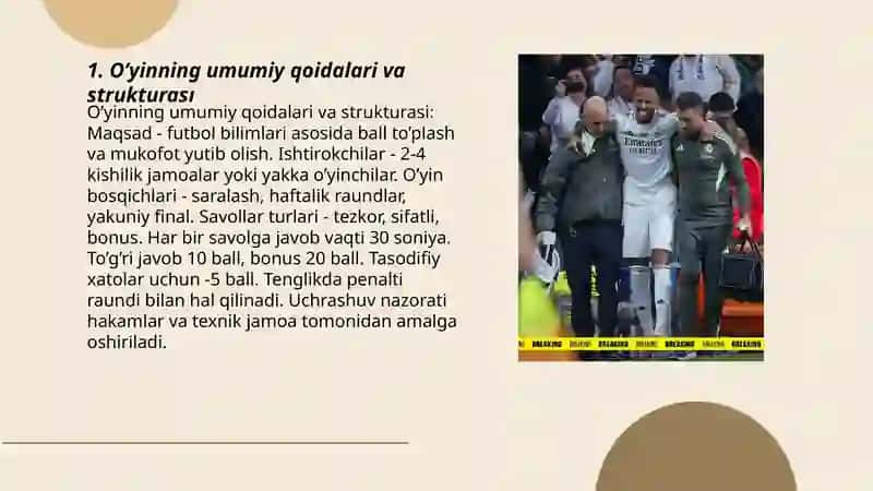 Futbol-millionlar o’yini 3