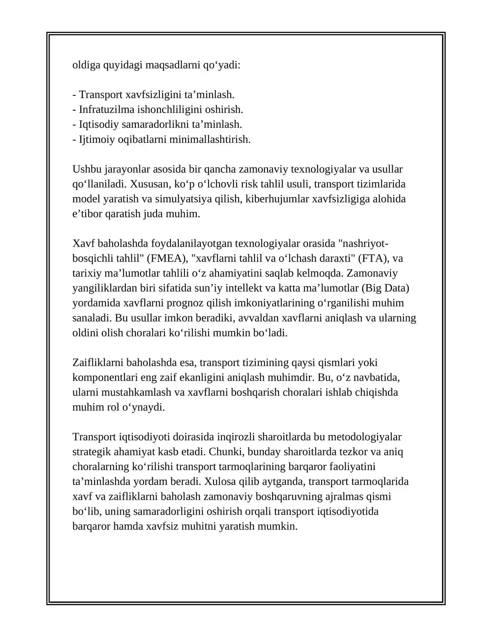 TRANSPORT IQTISODIYOTI SOHASIDA INQIROZGA QARSHI BOSHQARUV 3