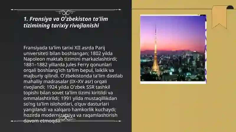 Fransiya va O'zbekiston ta'lim tizimi tahlili 3
