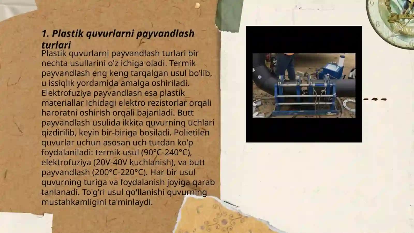 Plastik quvurlarni payvandlash 3