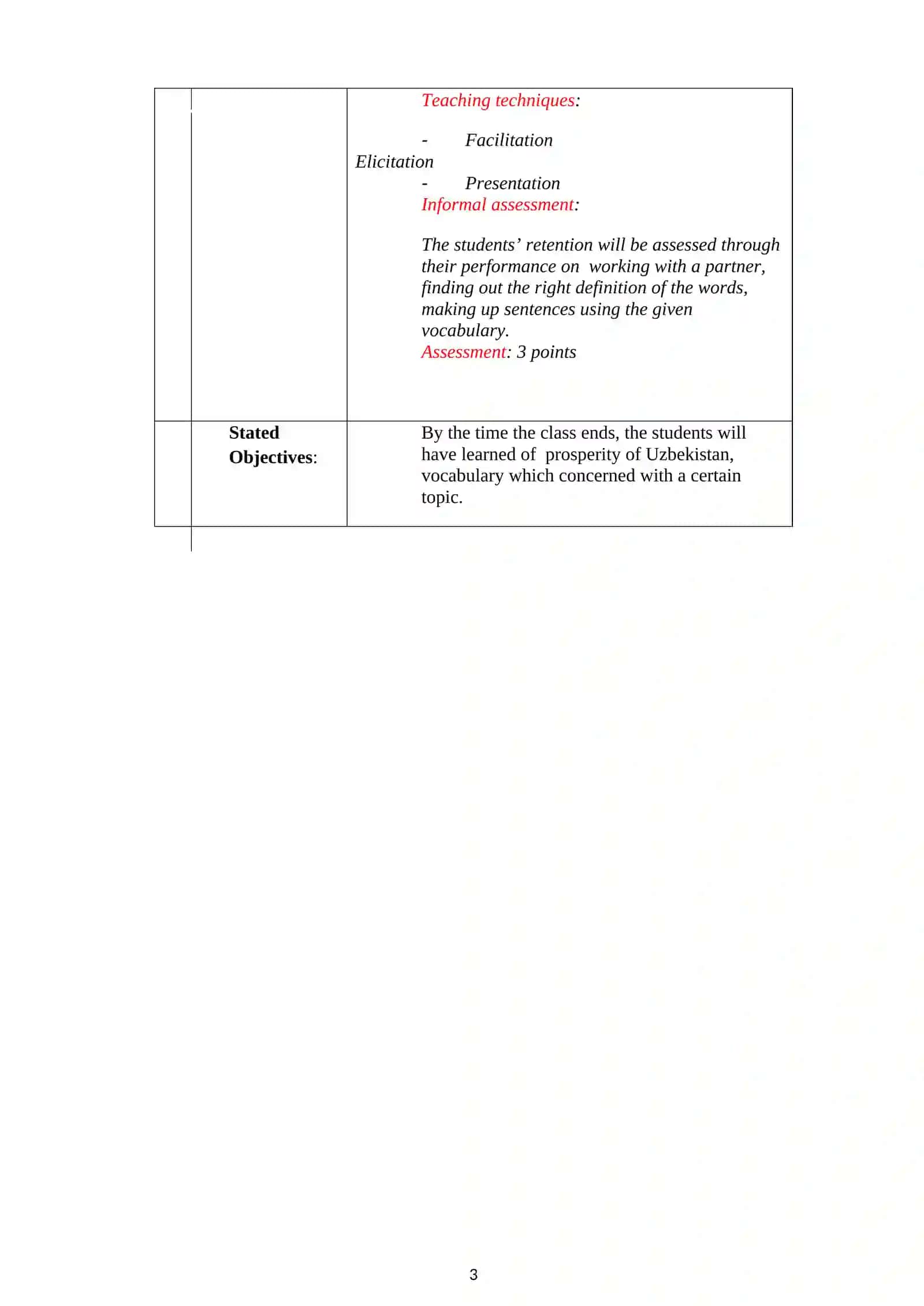 Lesson 1: Independent Uzbekistan.Noun 3