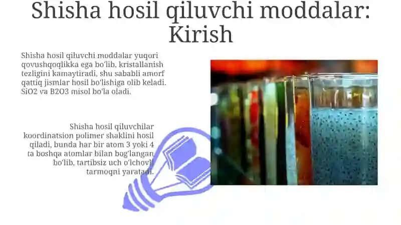 Shisha xosil qiluvchi moddalar va modifikatorlar 3
