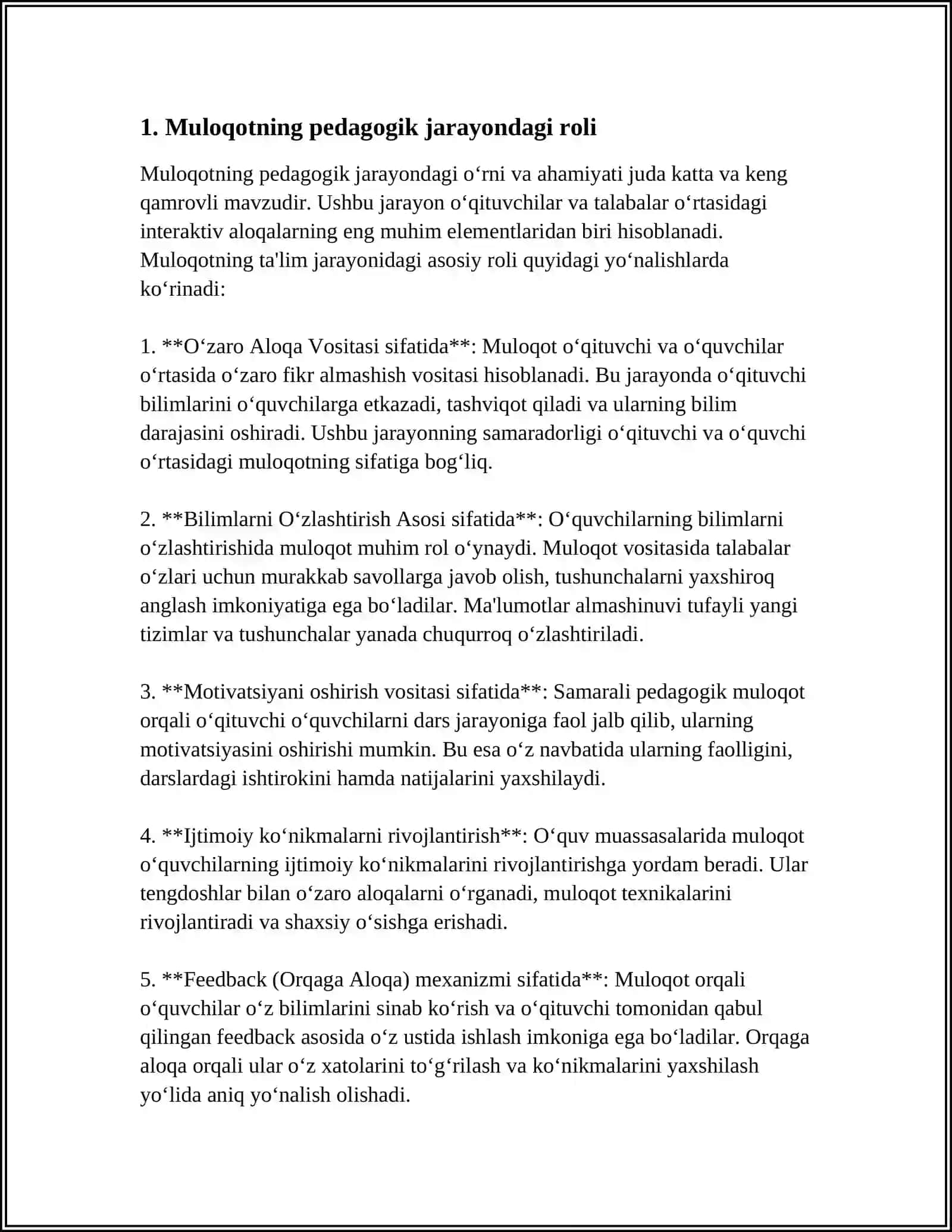 PEDAGOGIK FAOLIYATDA MULOQOT 3