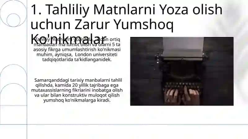 Turli janrlardagi analitik matnlar yozish 3