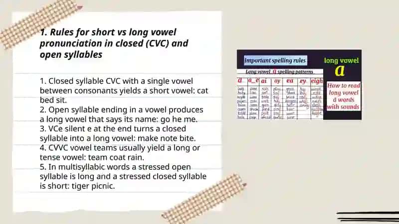 Rules of Reading Vowels (Pronunciation rules of the 20 vowel sounds) 3